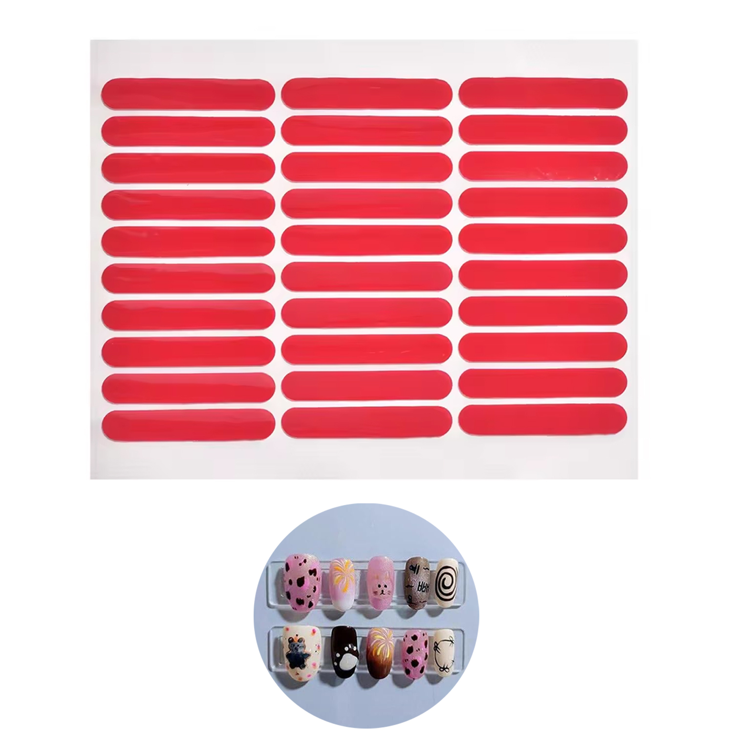 Nail Art Overlay - LULAA เทปคริสตัลสองด้านสําหรับเล็บสติกเกอร์เล็บเครื่องมือกาวเล็บจอแสดงผล Strip Board สติกเกอร์รวม
