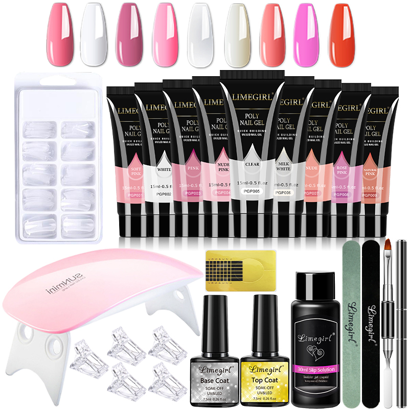 Polygel Nail Kit - 15ml ชุดเจลเล็บสําหรับ Quick EXTENSION Nail Art