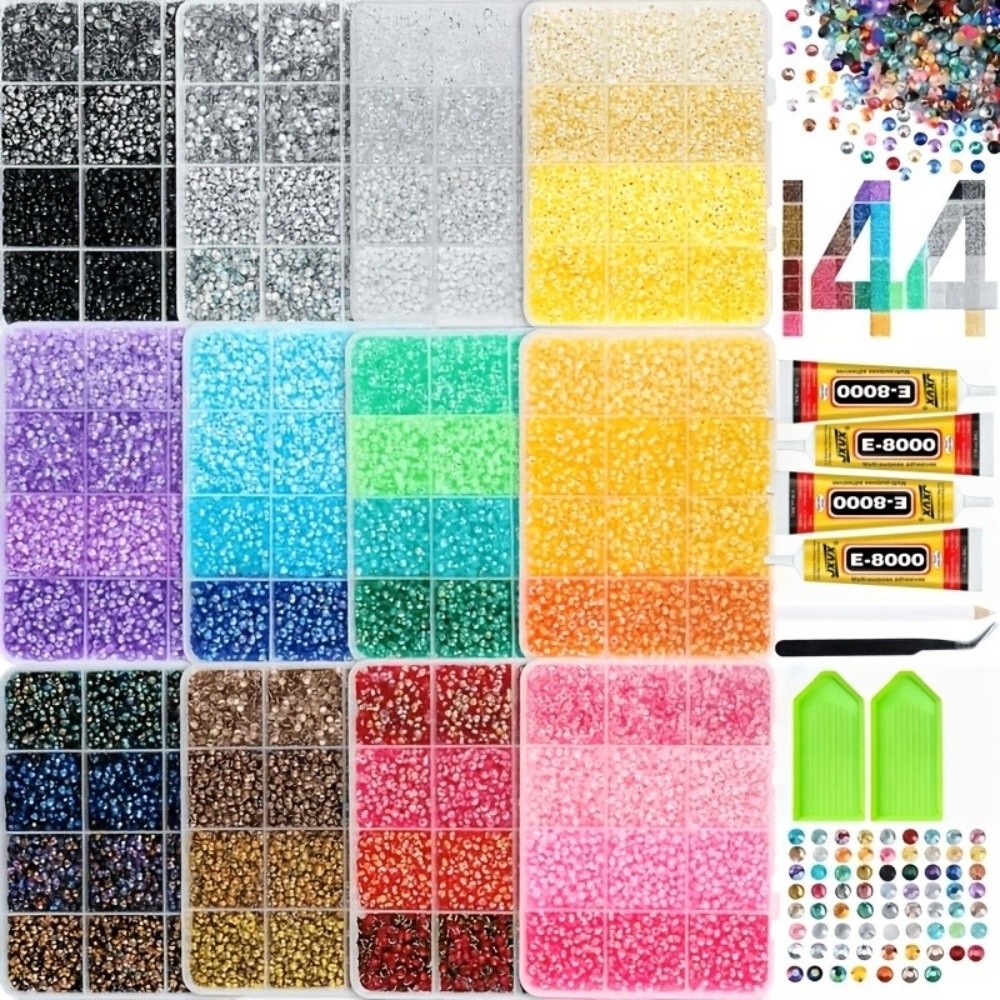 Rhinestone Nail Gem - ชุดเรซินเพชรหลากสี ขนาดผสม เพชรเจลลี่แวววาว สำหรับงานศิลปะเพชร DIY ตกแต่งเล็บ
