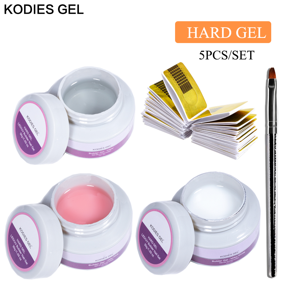 Polygel Nail Kit - KODIES เจล5ชิ้น/เซ็ต Uv Builder Hard GEL