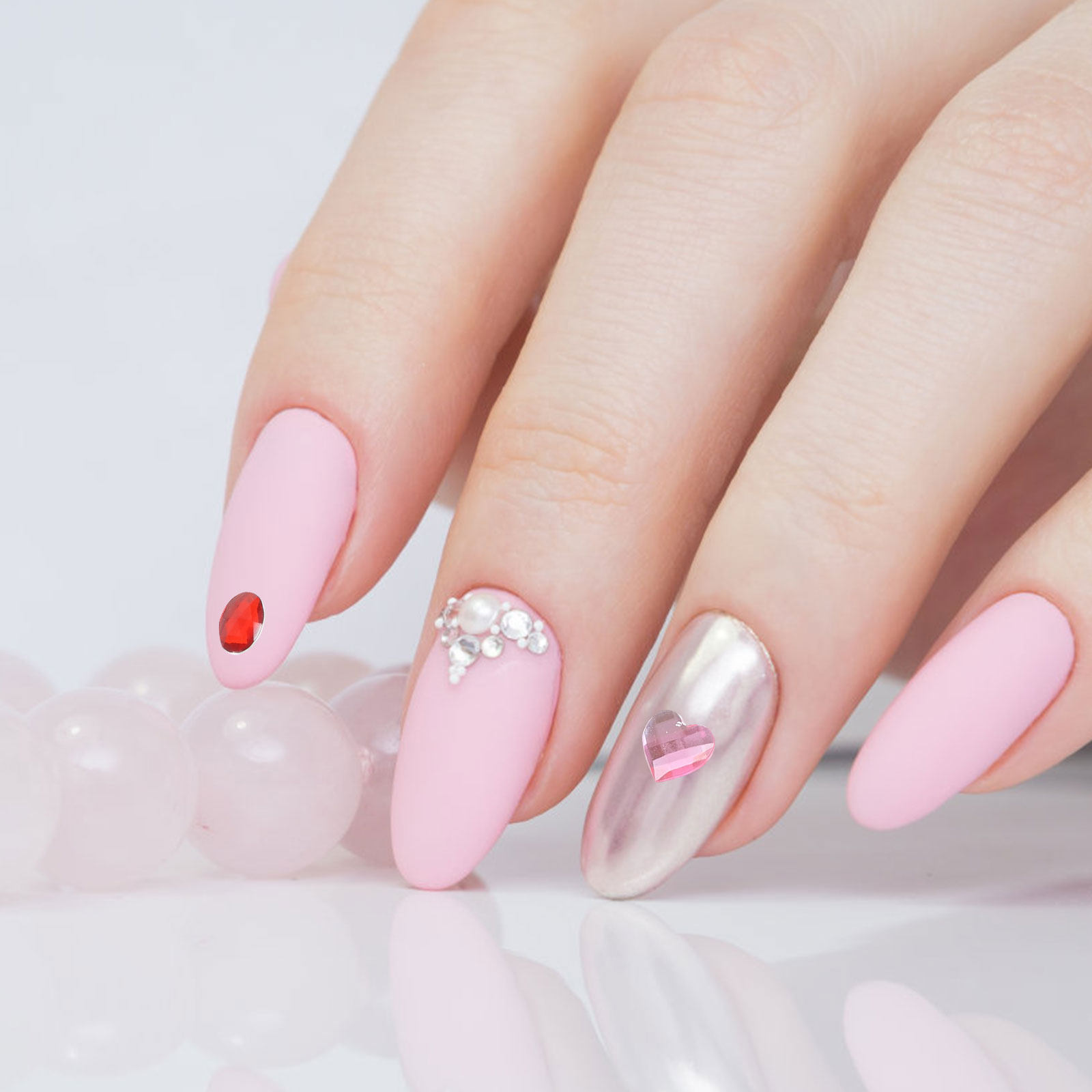 Rhinestone Nail Gem - แผ่นอะคริลิกติดเพชร 12 แผ่น สำหรับตกแต่งใบหน้า เล็บ งานฝีมือ