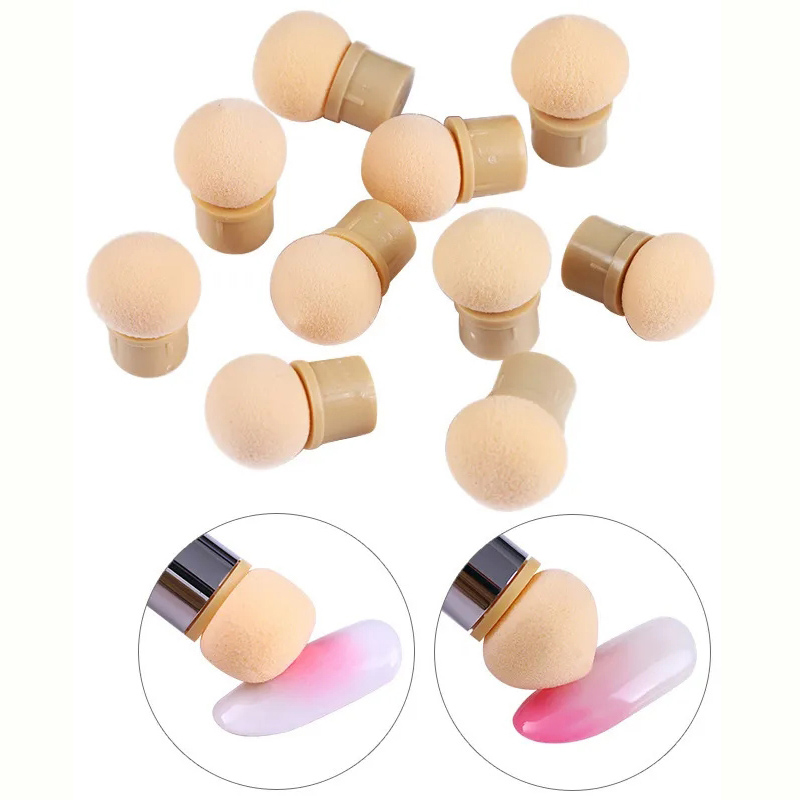 Dip Powder Nail - รอบ Sharp หัวฟองน้ําหัวเปลี่ยนเล็บเจลสีแปรง Glitter Powder Dotting