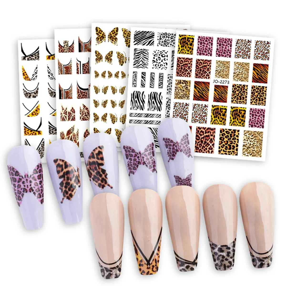 Nail Art Zebra Design - เสือดาวพิมพ์ Series สติ๊กเกอร์เล็บผีเสื้อ ZEBRA Love ออกแบบสติ๊กเกอร์ตกแต่งเล็บ