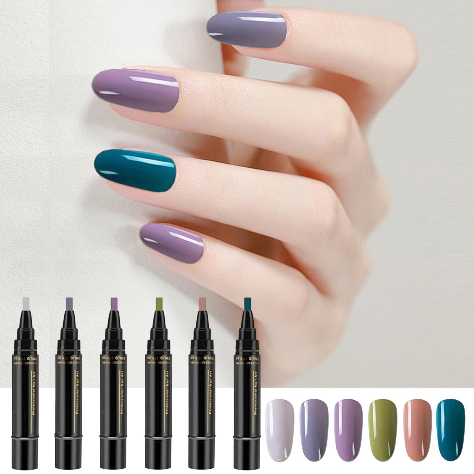 Polygel Nail Kit - ปากกาทาสีเล็บสำหรับผู้หญิง ชุดทาสีเล็บแห้งเร็ว 6 สี ไม่มี UV