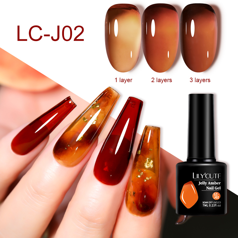 LILYCUTE 7ML Jelly Amber เจลเล - Nail Art Leopard บทวิจารณ์และราคา