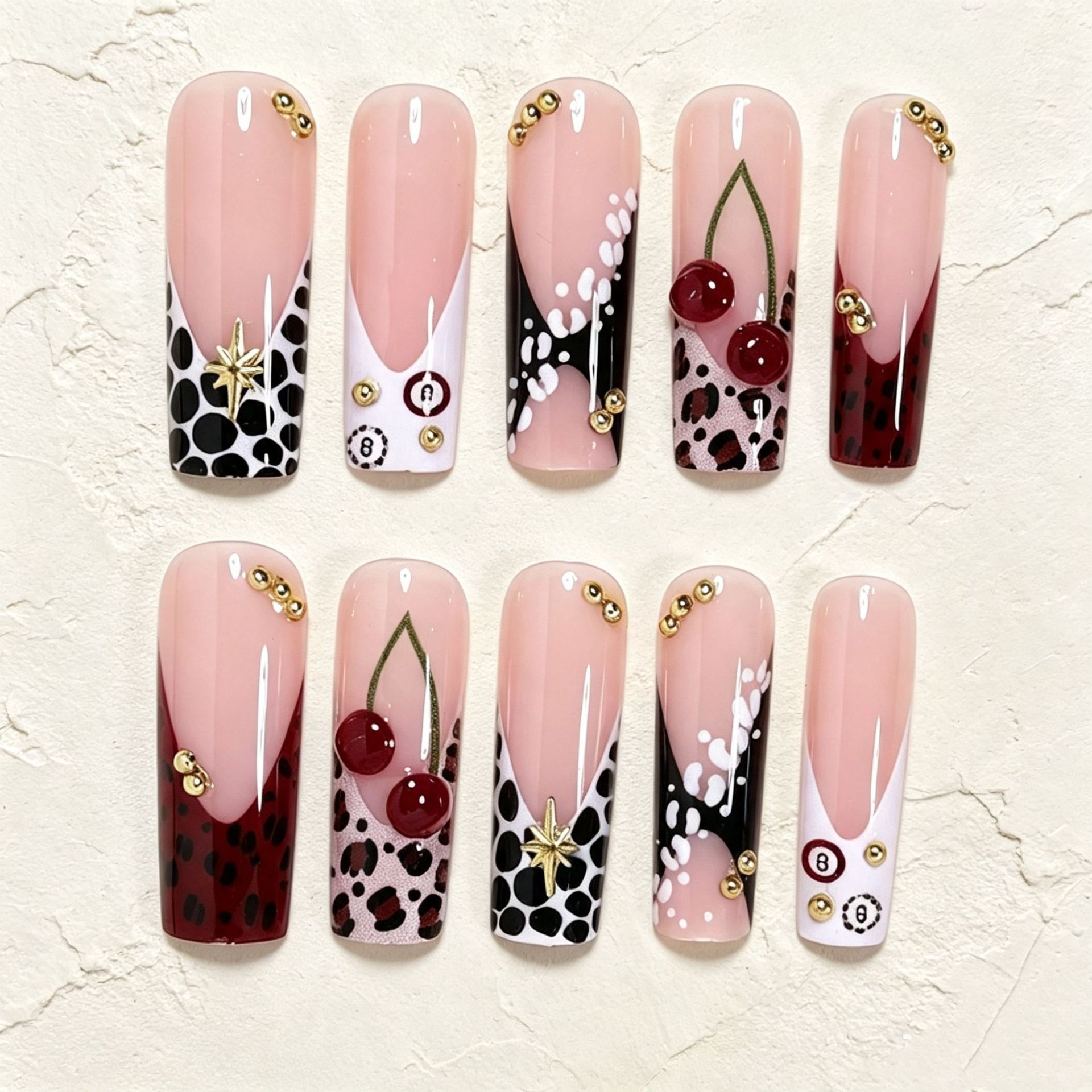 24 ชิ้น เล็บปลอมทรงยาวแบบฝรั่ง - Nail Art Leopard บทวิจารณ์และราคา