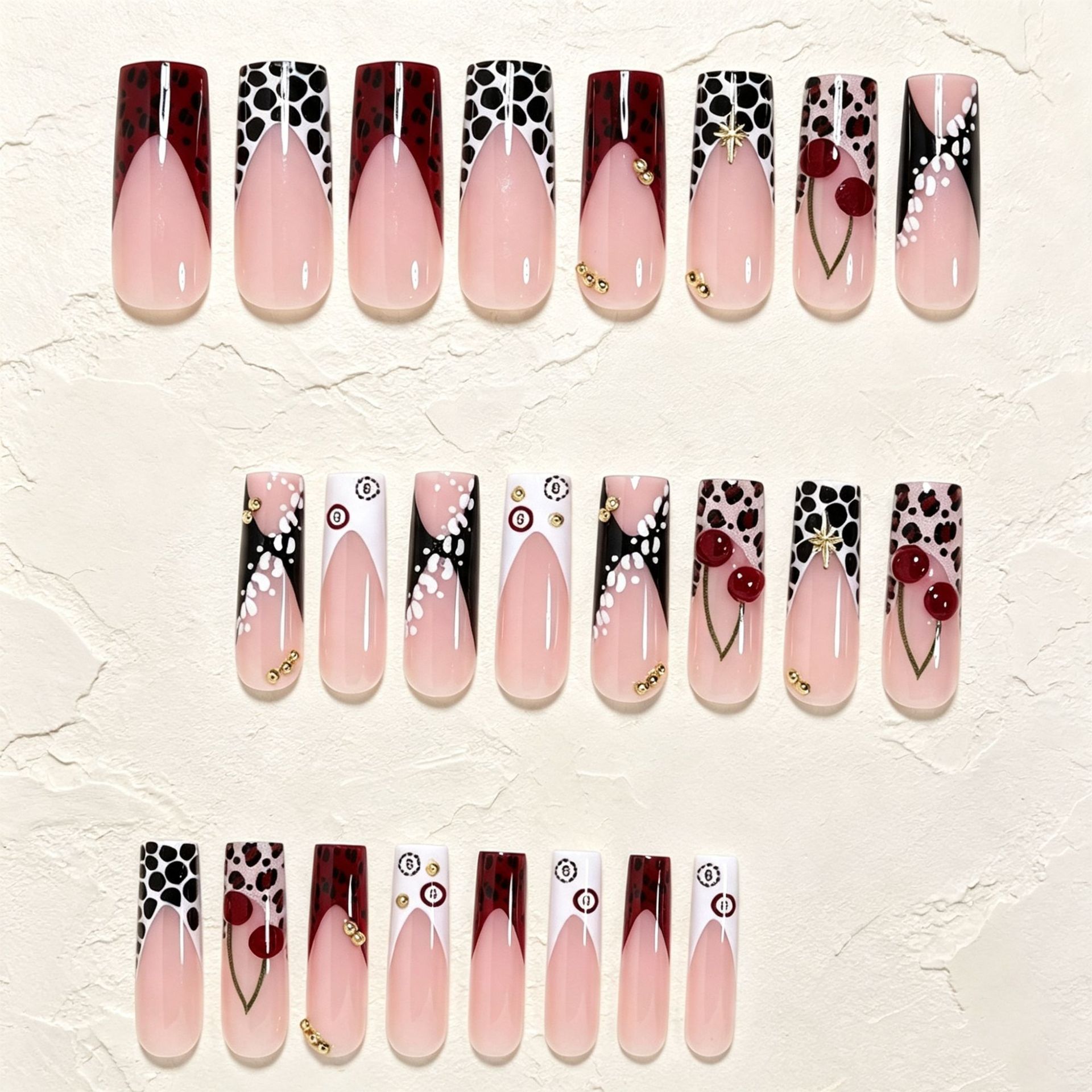 24 ชิ้น เล็บปลอมทรงยาวแบบฝรั่ง - Nail Art Leopard บทวิจารณ์และราคา