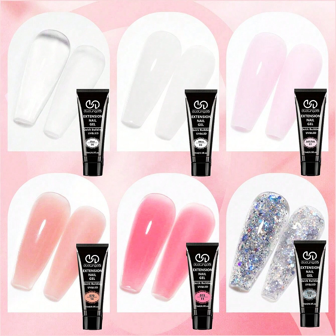 ชุดทำเล็บเจลต่อเล็บ 6 สี โทนนู - Polygel Nail Kit บทวิจารณ์และราคา