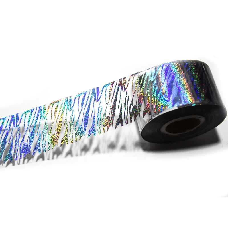 100 เมตร Holographic Zebra ฟอย - Nail Art Zebra Design บทวิจารณ์และราคา
