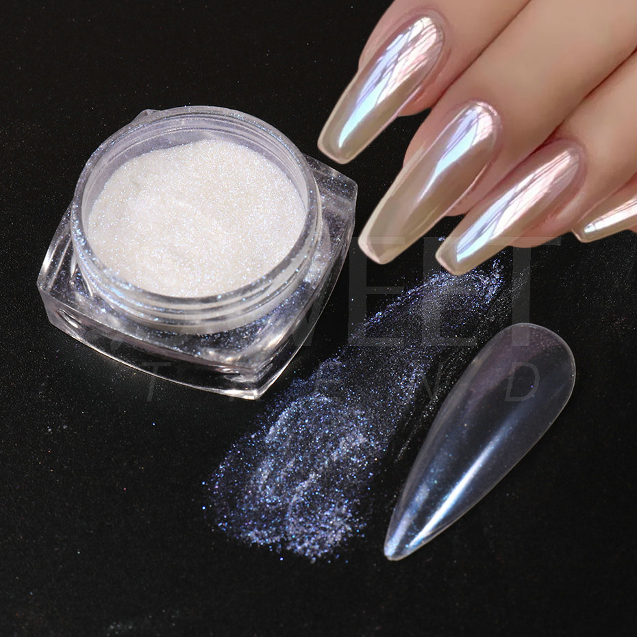 สีขาวมุกกระจกแสงจันทร์เล็บผง C - Dip Powder Nail บทวิจารณ์และราคา