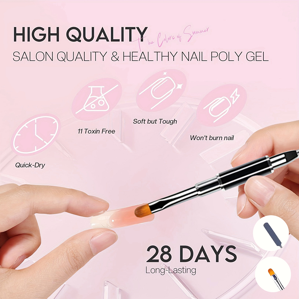 ชุดต่อเล็บโพลีเจล 4 สี - เจลต่ - Polygel Nail Kit บทวิจารณ์และราคา
