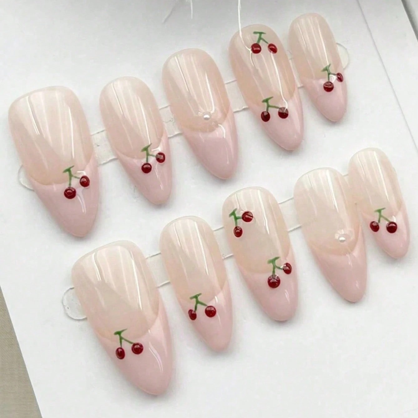 เล็บปลอมเพ้นท์ลายเชอร์รี่สีชมพ - Nail Art Pink บทวิจารณ์และราคา