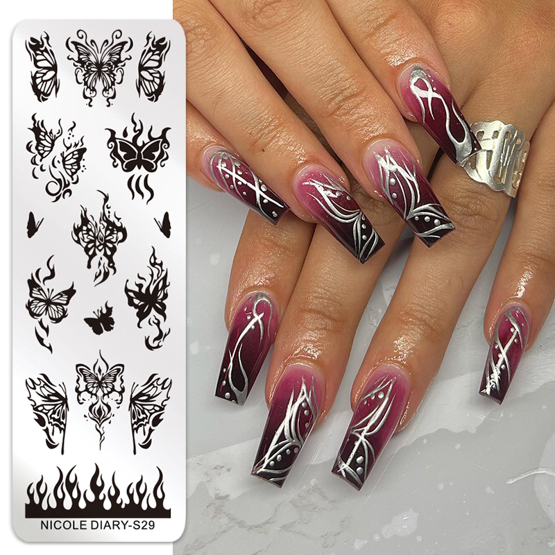 NICOLE DIARY ผีเสื้อเล็บ Stamp - Nail Art Leopard บทวิจารณ์และราคา