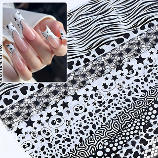 ฟอยล์ถ่ายโอนลายเล็บ 10 ชิ้น ลา - Nail Art Zebra Design บทวิจารณ์และราคา