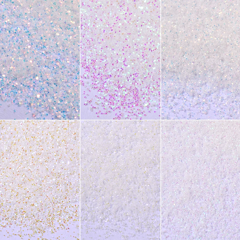 6ชิ้น/เซ็ตเลื่อมสีขาวยูนิคอร์น - Dip Powder Nail บทวิจารณ์และราคา