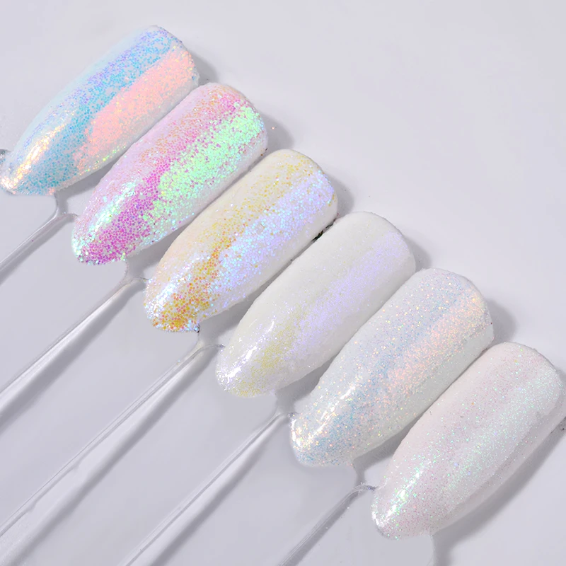 6ชิ้น/เซ็ตเลื่อมสีขาวยูนิคอร์น - Dip Powder Nail บทวิจารณ์และราคา