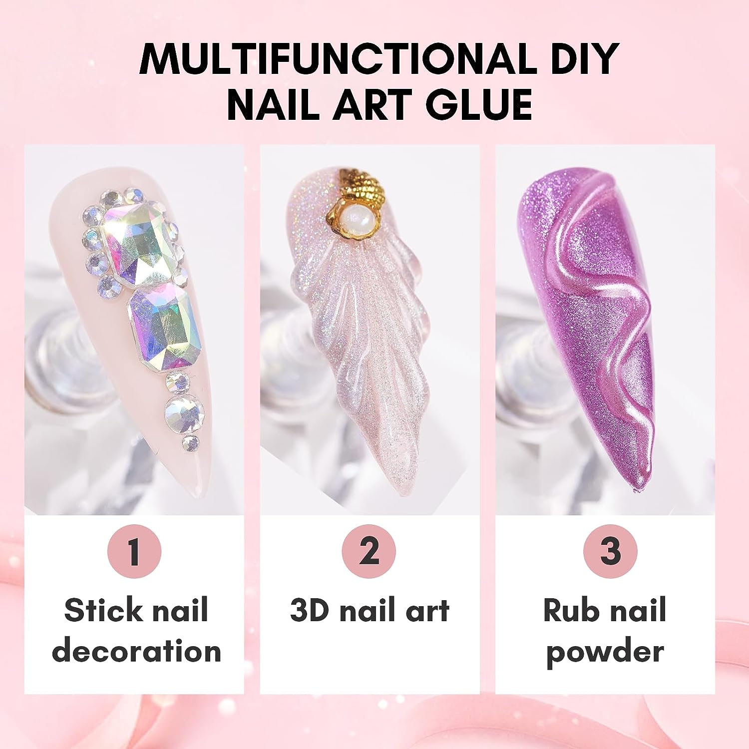 กาวเจลติดเล็บพลอยเทียม1ชิ้นสำห - Rhinestone Nail Gem บทวิจารณ์และราคา