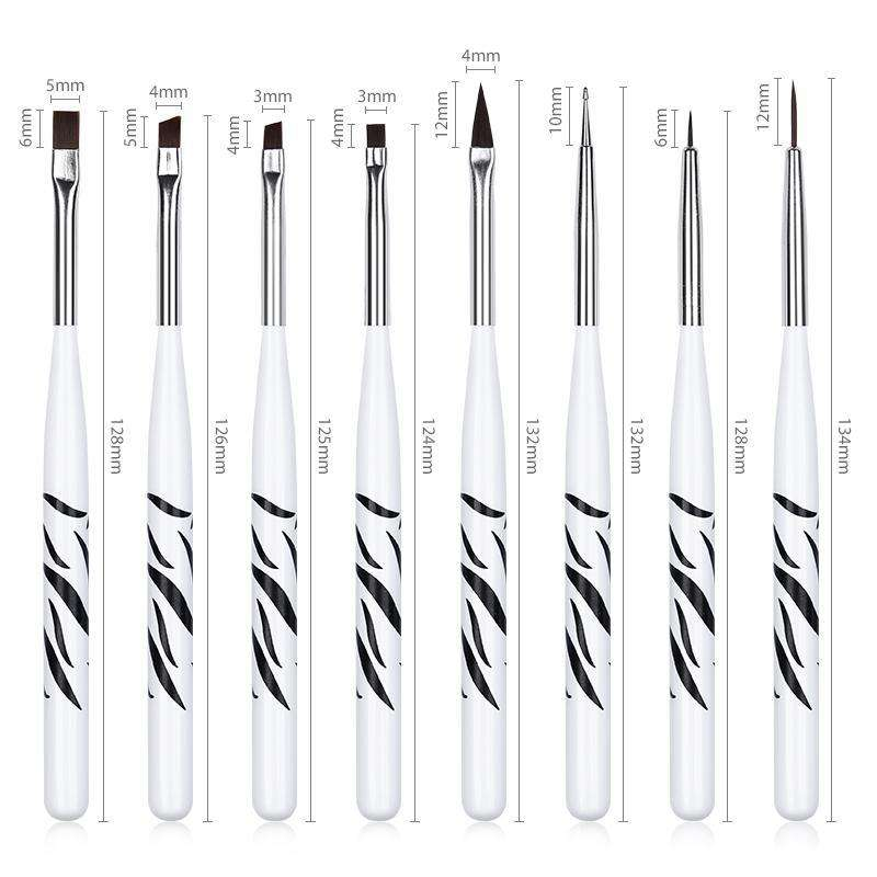 ชุดแปรงเพ้นท์เล็บลายม้าลาย 8 ช - Nail Art Zebra Design บทวิจารณ์และราคา