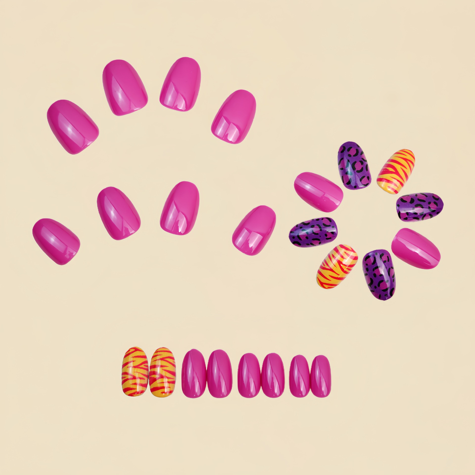 เล็บปลอมแบบสั้นยาวสำหรับผู้หญิ - Nail Art Leopard บทวิจารณ์และราคา