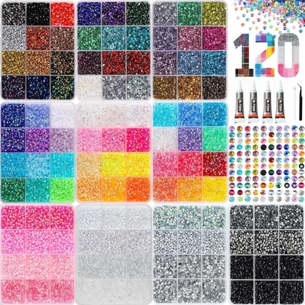 ชุดเรซินเพชรหลากสี ขนาดผสม เพช - Rhinestone Nail Gem บทวิจารณ์และราคา