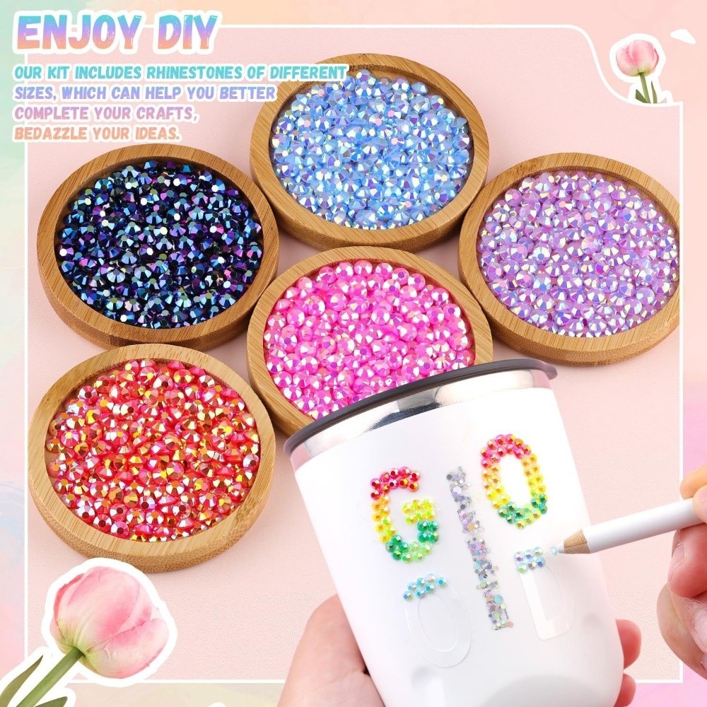 ชุดเรซินเพชรหลากสี ขนาดผสม เพช - Rhinestone Nail Gem บทวิจารณ์และราคา
