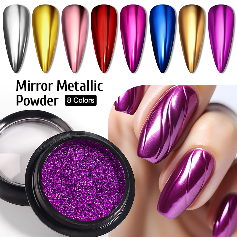 METALLIC GOLD Silver Mirror Po - Dip Powder Nail บทวิจารณ์และราคา