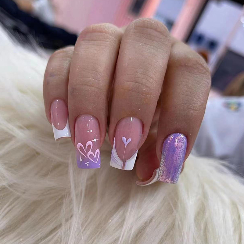 เล็บปลอมแบบฝรั่งเศสสีชมพูขาวไล - Nail Art Pink บทวิจารณ์และราคา