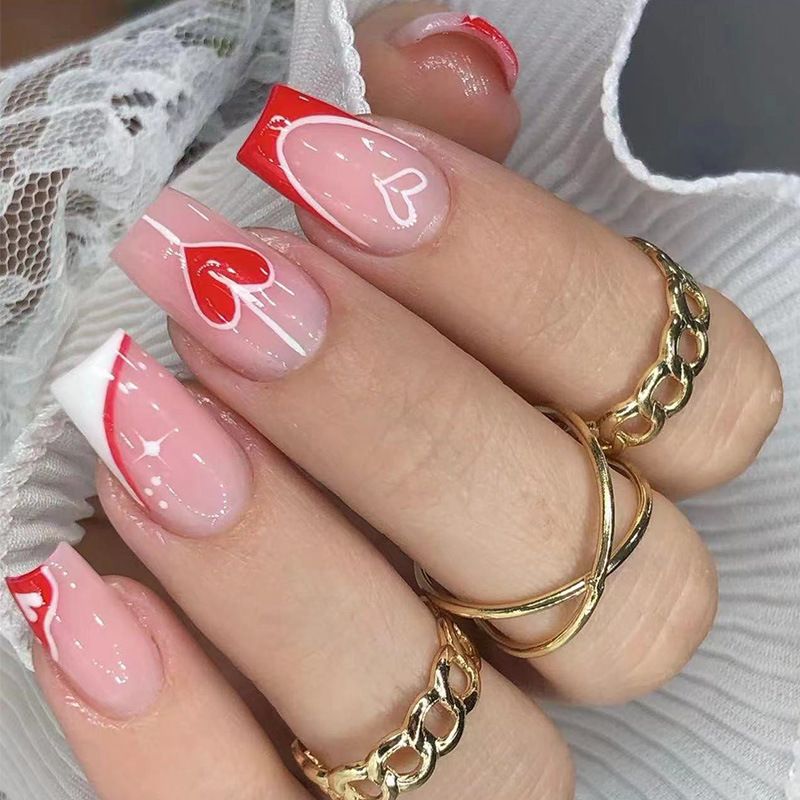 เล็บปลอมแบบฝรั่งเศสสีชมพูขาวไล - Nail Art Pink บทวิจารณ์และราคา