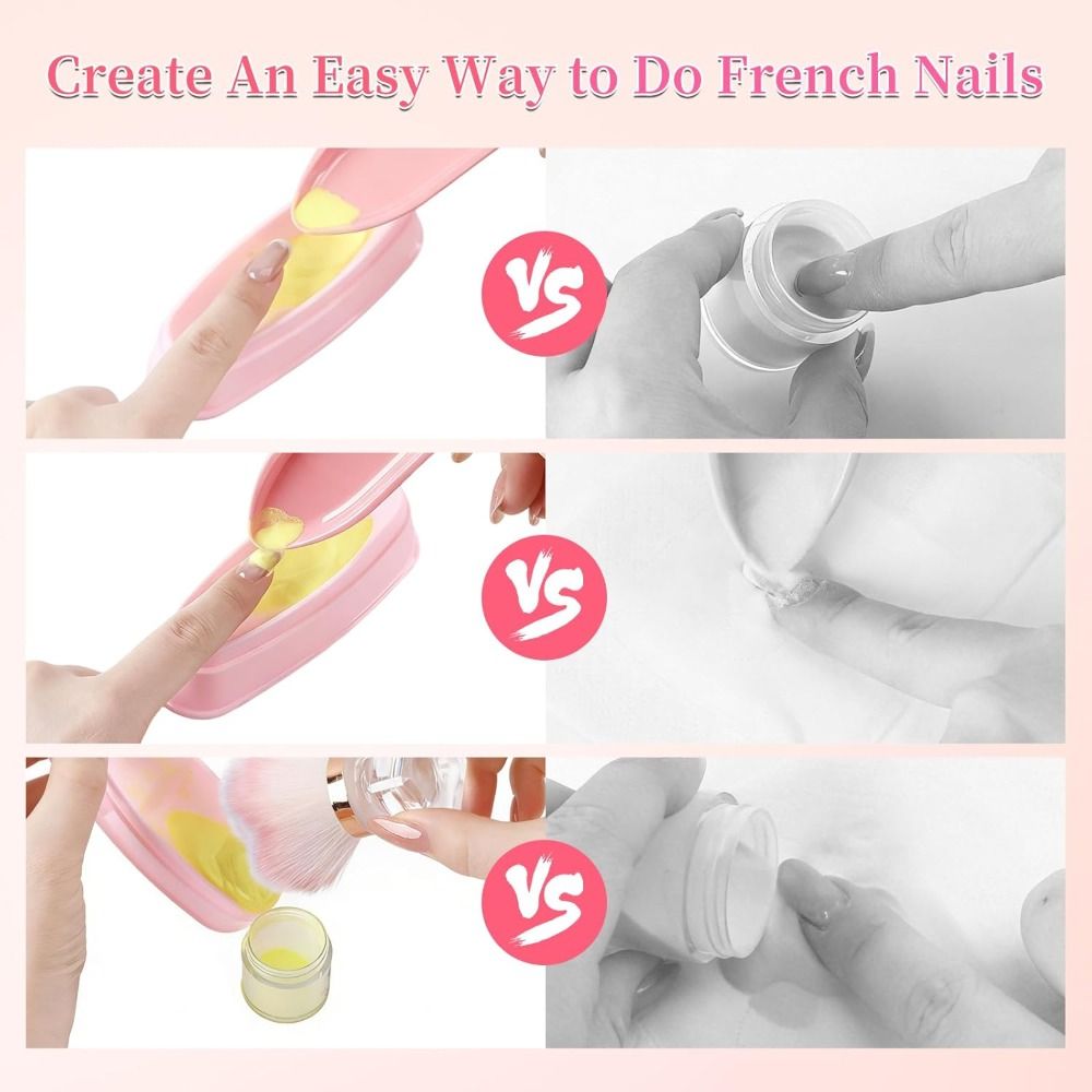 ภาชนะใส่ผงจุ่มเล็บแบบพกพา ถาดท - Dip Powder Nail บทวิจารณ์และราคา