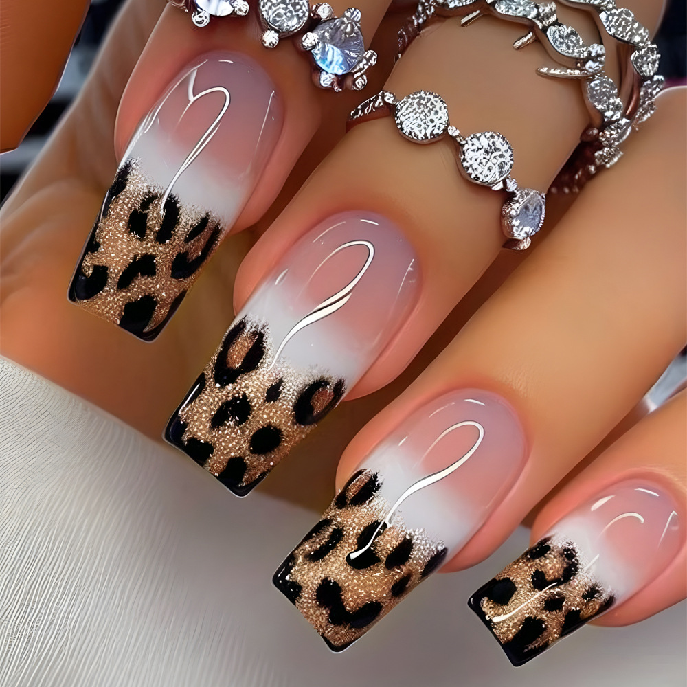 24 ชิ้นเสือดาวพิมพ์ออกแบบเล็บป - Nail Art Leopard บทวิจารณ์และราคา