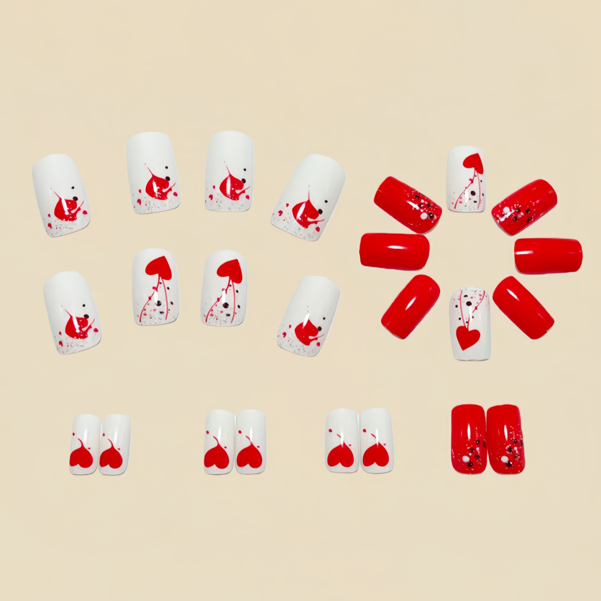 เล็บปลอมแบบสั้น-กลางสำหรับผู้ห - Nail Art Pink บทวิจารณ์และราคา
