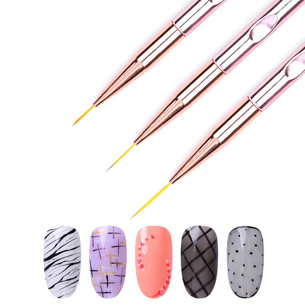 ชุดแปรงเพ้นท์เล็บ 3 ชิ้น/ชุด แ - Nail Art Gold บทวิจารณ์และราคา