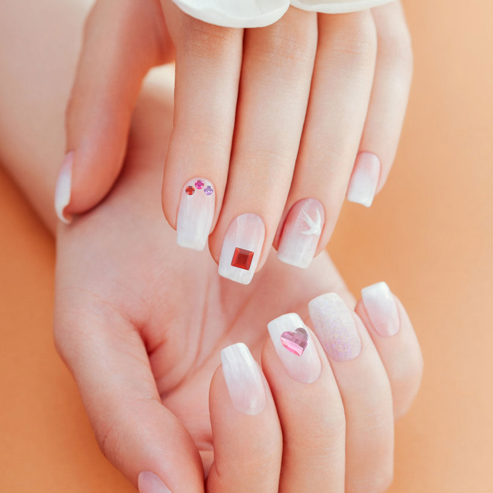 แผ่นอะคริลิกติดเพชร 12 แผ่น สำ - Rhinestone Nail Gem บทวิจารณ์และราคา