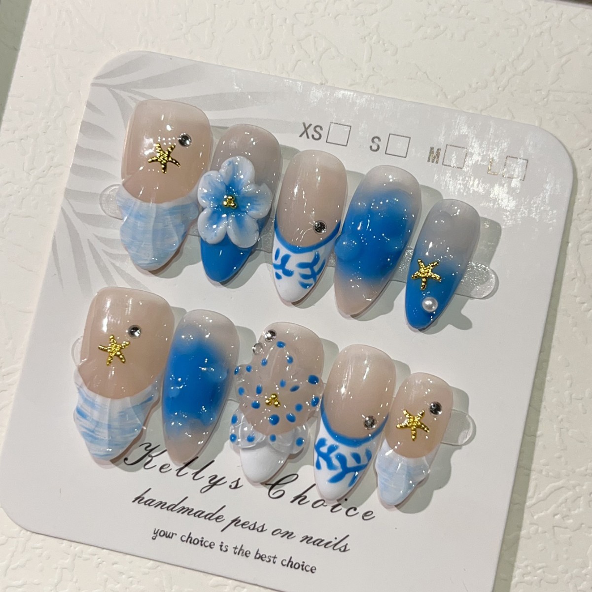 เล็บปลอมลายดอกไม้สไตล์ Summer  - Nail Art Gold บทวิจารณ์และราคา