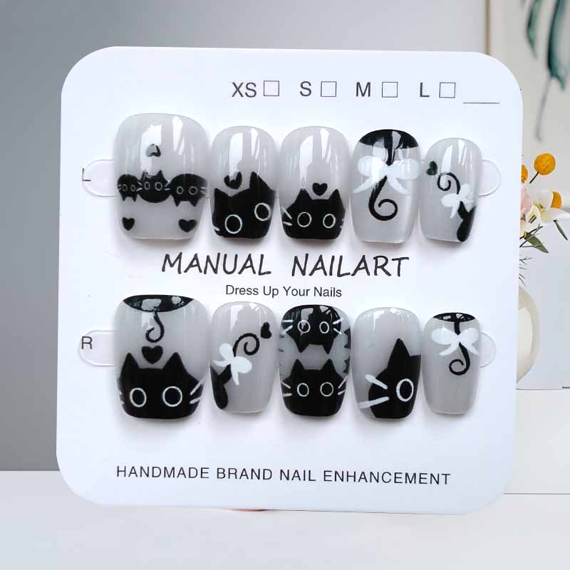 เล็บปลอมลายการ์ตูนแมวน่ารักสีด - Nail Art Pink บทวิจารณ์และราคา