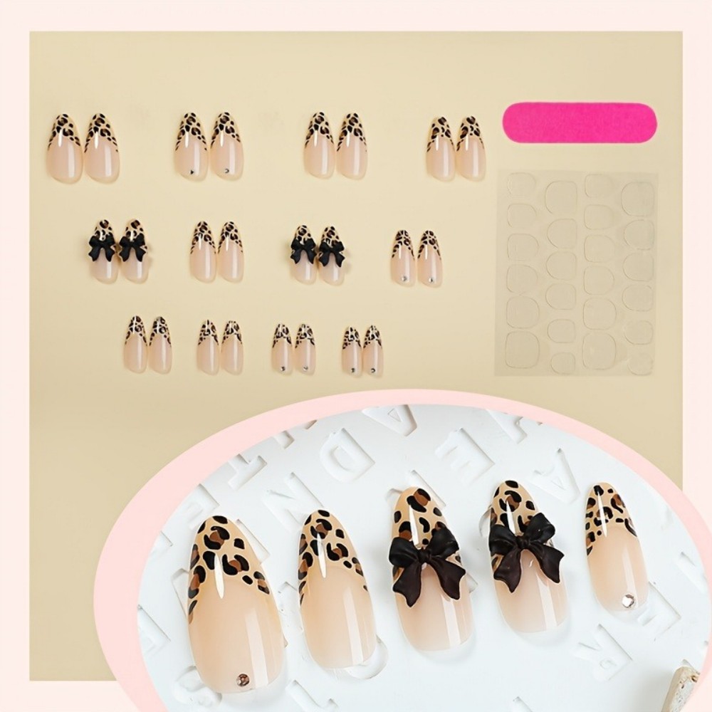 เล็บปลอมแบบกดติดลายเสือดาว 24  - Nail Art Leopard บทวิจารณ์และราคา